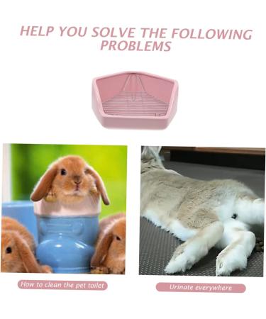 Levemolo Rabbit Toilet Pet Toilet Supply Rabbit Bedding Small Pet Toilet Bunny Bedding Litter Pink Ceramics 30X26X12.5cm Pink - Buy Online on GoSupps.com