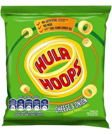  Hula Hoops Hula Hoops Pack of 30 Cheese and Onion Chips 6 x 24g - Buy Online on GoSupps.com