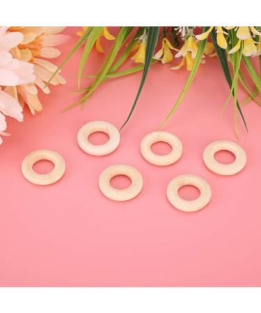 100PCS Natural Wooden Baby Teether Rings | Unfinished Wooden Circles for DIY Craft Accessories - 25MM - Buy Online on GoSupps.com