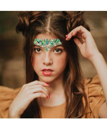 St. Patrick's Day Face Gems | 2 Sheets Crystals Stickers for Festival Makeup | Mermaid Tear Body Jewels for Women & Girls - Buy Online on GoSupps.com