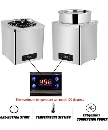 Chauffe-plats professionnels chauffe-th i res temp reuse chocolat 600 W avec chauffe-perles pot isolant pour tapioca pour la restauration et les salons de th au lait 3L - Buy Online on GoSupps.com