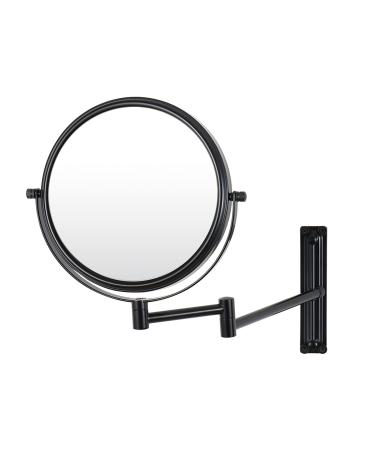 Wall Mounted Magnifying Mirror, 10X Makeup Mirror 8 Inch with Adjustable Height Double Sided Vanity Mirror for Bathroom Shaving Black Finished. Black 10x Magnifying