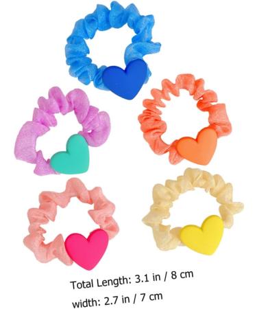 FRCOLOR Girl Hair Ties Heart Ruffled Hair Tie Heart Charm Hair Tie hair Women Scrunchies hair ties for girls scrunchies for women Ponytail Holders women's sweet cloth hair - Buy Online on GoSupps.com