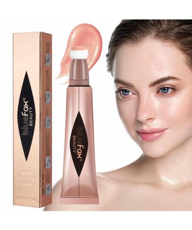Liquid Wand - Face Highlighter Blushes Stick with Cushion Applicator Super Silky Blushes Smooth Shimmer Highlighter Beauty Wand for Face Cheekbone Glow Pochy Highlight #06