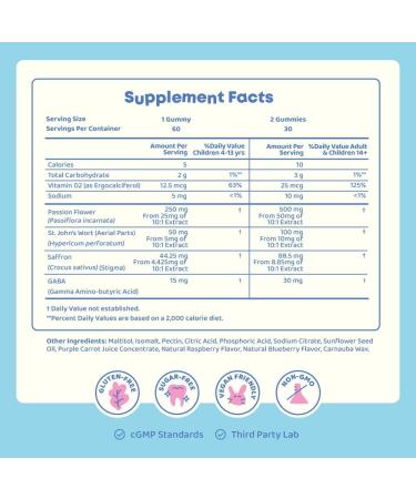 JoySpring Mood Munchies Saffron Gummies for Kids 4+ | Saffron Extract Supplement with GABA Passion Flower & St Johns Wort | Sugar Free Vegan Brain Support & Kids Focus Gummies | Crafted in USA Strawberries 60 Gummies (Pack  - Buy Online on GoSupps.com