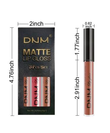 3Pcs Matte Red Brown Nude Liquid Lipstick Set - Long Lasting & Waterproof Lip Gloss Gift Set for Women (Set09) - Buy Online on GoSupps.com