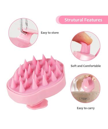 Silicone Hair Scalp Massager Shampoo Brush - For All Hair Types - Pink - Buy Online on GoSupps.com