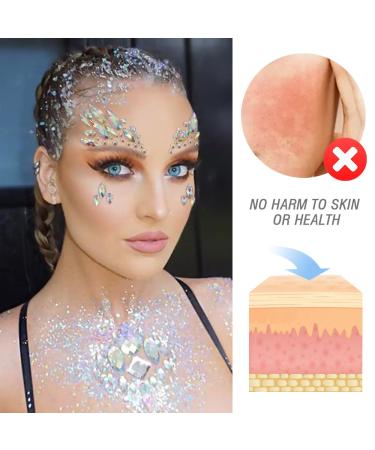 Mermaid Face Jewels Glitter Set - Halloween Rhinestone Rave Festival Stickers - Buy Online on GoSupps.com