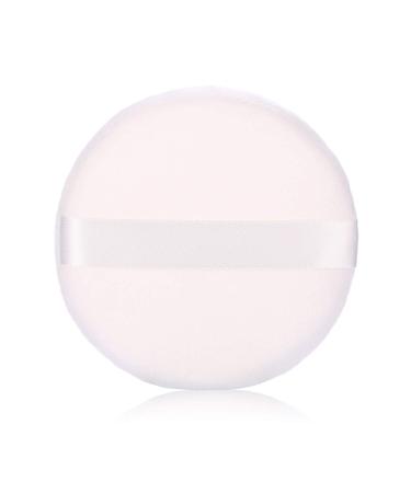 Large 4.13 Inch Ultra Soft Velour Body Powder Puff with Ribbon - Set of 2 White Round Puffs - Buy Online on GoSupps.com