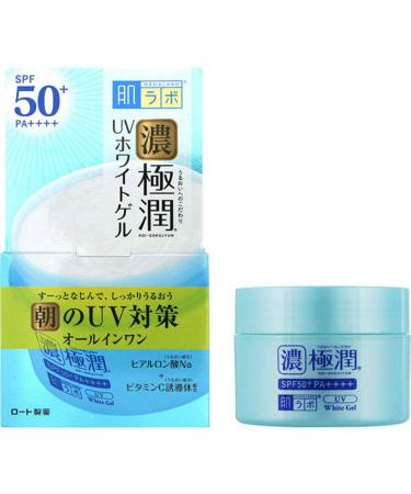 Rohto New Hadalabo Gokujun All In One UV White Gel SPF50+ PA++++ - 90g (Green Tea Set)