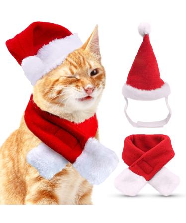 Cats dog Christmas costume pet costume Christmas clothes Christmas hat and scarf for small dog cat red cat clothing dog cladding funny hat decoration Christmas outfit gift - Buy Online on GoSupps.com