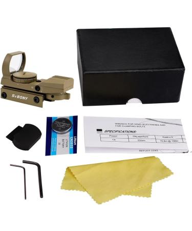 SVBONY Red and Green Dot Sight Reflex Sight 4 Reticles 5 Brightness Levels | Tactical 20mm Mount 33mm Reflex Lens - Allen Screws Included - Buy Online on GoSupps.com