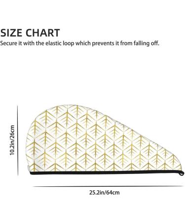 Hair Towel Wrap & Turban - Quick Drying Hair Towel with Button (White & Gold Geometry) | International Shipping Available - Buy Online on GoSupps.com