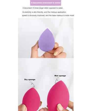 Makeup Sponge Blender Set of 4 Pcs + Foundation Brush | Mocarheri Soft Sponge for Liquid Foundation, Creams, Powders | Latex-Free Wet/Dry Sponge | Multicolor - Buy Online on GoSupps.com