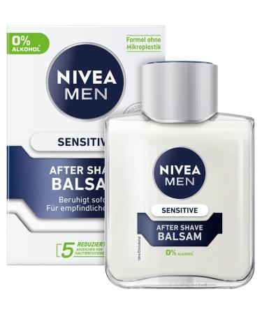 Nivea men sensitive after shave balm (100 ml) calming after shave moisturizing skin care after shaving with chamomile and vitamin E