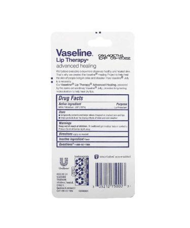 Vaseline Lip Therapy Advanced Formula 0.35 oz - Pack of 5 | Hydrating Lip Balm Set - Buy Online on GoSupps.com