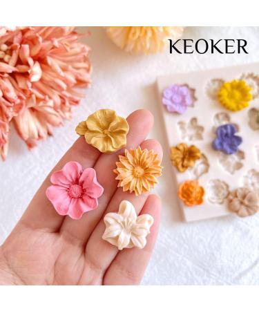 KEOKER Polymer Clay Flower Molds - Set of 2 for Jewelry Making & Earring Decoration - Buy Online on GoSupps.com
