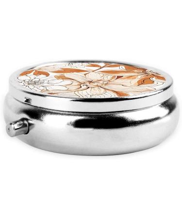 Hibiscus Flowers Mini Round Pill Box | 3 Compartment Travel Pill Organizer | Portable Medicine Case for Home & Office - Buy Online on GoSupps.com