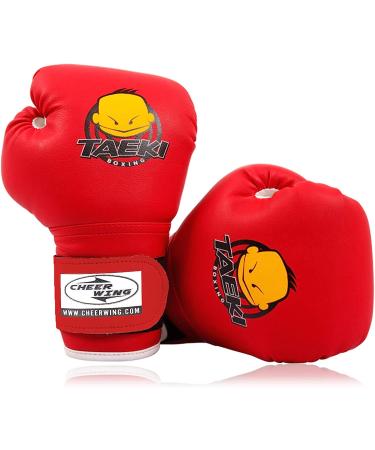 Cheerwing Kids Boxing Gloves 4oz - Youth & Toddler Training Punching Mitts Kickboxing Muay Thai Gloves - Red - Buy Online on GoSupps.com