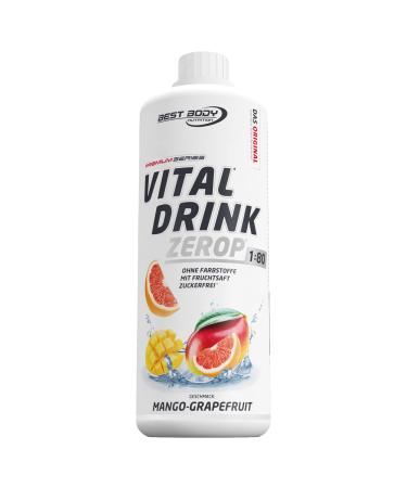 Best Body Nutrition Vital Drink Zerop - Mango Grapefruit original beverage concentrate - syrup - sugar -free 1:80 results in 80 liters of finished drink 1000 ml mango grapefruit 1 l (1 Pack) - Buy Online on GoSupps.com