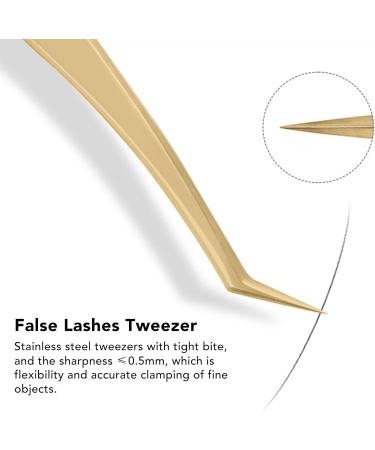 Professional Stainless Steel Eyelash Tweezers - Multifunctional Durable & Ideal for Nail Art - Buy Online on GoSupps.com