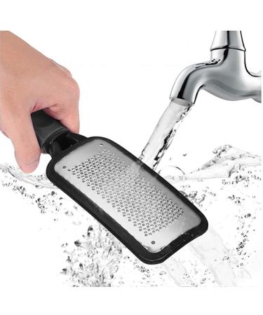 Stainless Steel Foot Scrubber Set - 2pcs Callus Remover & Foot File for Pedicure - Black Foot Scrub Supplies - Buy Online on GoSupps.com