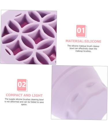 Retractable Silicone Scrub Cup Drying Rack Brush Cleaning Bowl Brush Clean Bowl Brush Rinsing Bowl Cosmetic Brush Cleaning Tool Purple Cleaner Makeup Brush Silica Gel 9.2X9.2X8.6CM Purple - Buy Online on GoSupps.com