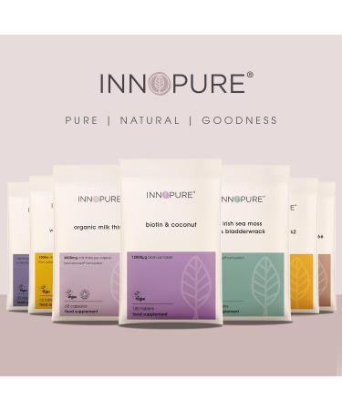INNOPURE Premium Biotin Tablets High Strength 12000mcg per Tablet (180 Tablets) Vegan Society Certified - 6 Month Supply UK Made 180 Count (Pack of 1) - Buy Online on GoSupps.com