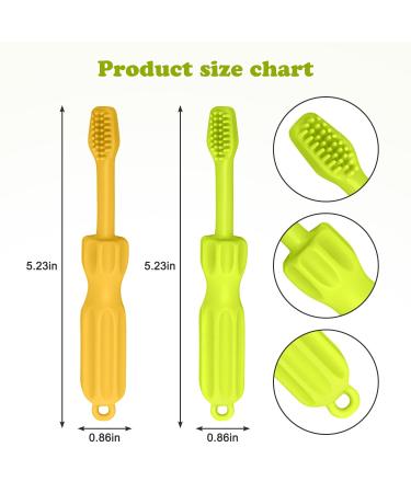 CLdy Baby Biting Toys - BPA-Free Silicone Teething Rings & Toothbrushes for Babies 3+ Months - Stimulate & Massage Gums (Yellow-Green 2 Pieces) - Buy Online on GoSupps.com