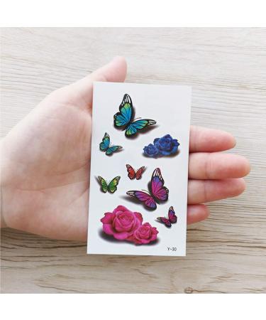 Yesallwas Butterfly Temporary Tattoos for Women - 30 Sheets | Waterproof 3D Fake Tattoos Stickers | Long Lasting and Stylish Butterfly Designs - Buy Online on GoSupps.com
