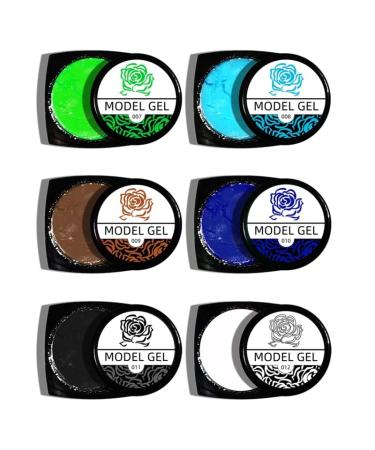 12 Colors/Set 3D Drawing Gel Nail Polish Nail Carved Gel Solid Carving Uv Gel Glue Soak Off Gel Polish Paste DIY 27rc - Sculpture Powder