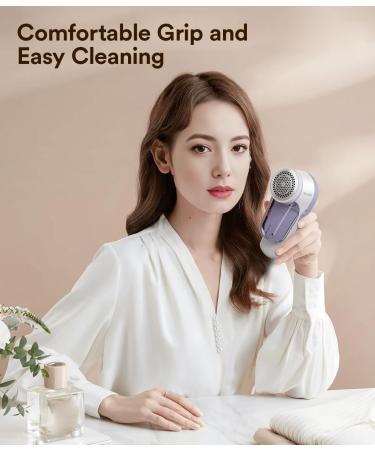 Rechargeable Fabric Shaver - Electric Lint Remover with 6-Leaf Blades for Clothes & Furniture - Purple Couch Pilling Remover - Buy Online on GoSupps.com