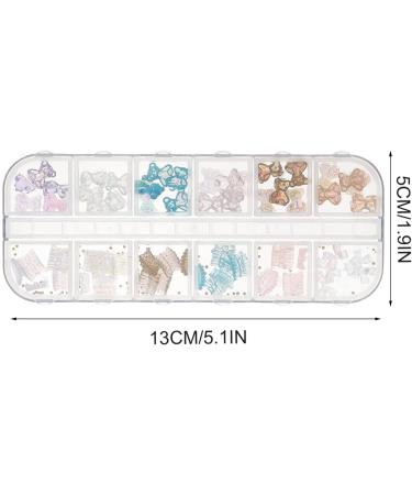 1 Box Nail Art Accessories Nail Art Small Decors Nail Crystals Nail Art Bear Nail Diy Accessories Resin Nail Art Studs Bow Nail Studs Delicate Little White Flower Tree Finger 3d Color 1 - Buy Online on GoSupps.com
