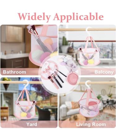 Makeup Brush Cleaning Mat & Hanging Drying Net Set - Pink | Silicone Cleaner Bowl with Mesh Rack | Dry Sponge, Powder Puff & Brushes - Buy Online on GoSupps.com