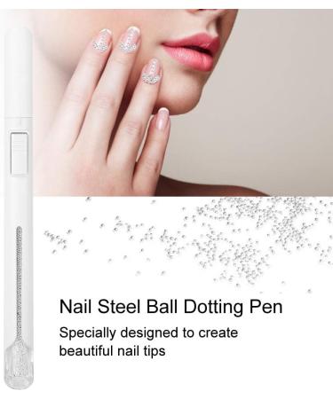 Nail Bead Pen for Manicure 2800 Metal Balls Nail Art Tool with Steel Balls Non-Deformation and (silver) - Buy Online on GoSupps.com