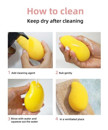 KZZM 6-Pack Mango Shaped Makeup Sponges Blender - Ideal for Liquid, Powder, and Cream Makeup - Buy Online on GoSupps.com
