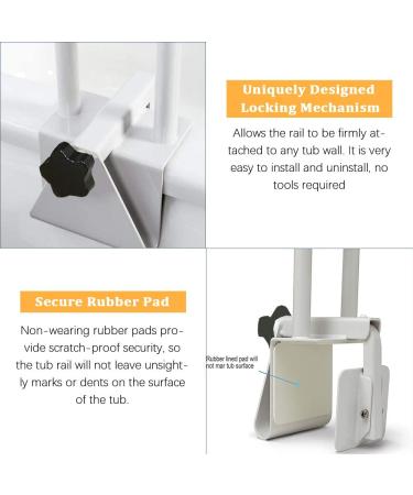 KXT Premium Bathroom Tub Safety Rail for Seniors | Clamp Railing Bath Support - Buy Online on GoSupps.com