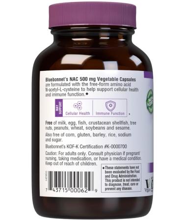 Bluebonnet NAC 500 mg Vitamin Capsules 30 Count - Buy Online on GoSupps.com