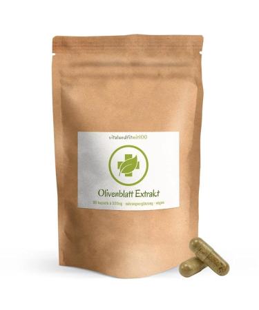 Olive leaf extract from Spain with 40% oleuropein - 90 capsules of 500 mg each - vegan pure GMO-free - without excipients and additives