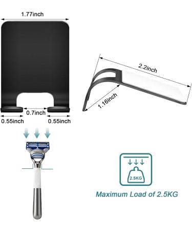 Buy Leryati Stainless Steel Razor Bracket Shower - No Drilling Self-Adhesive Holder 2 Black Pieces for Bathroom & Kitchen - Buy Online on GoSupps.com