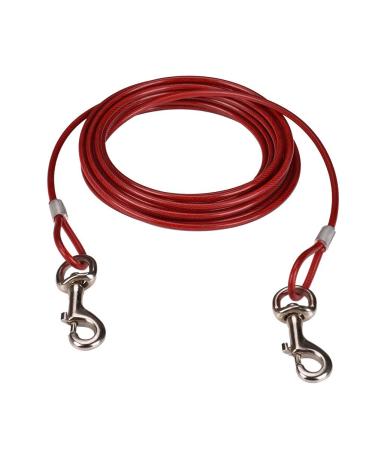 CTOPOGO 10FT /16FT /33FT-Dog Tie Out Cables Pets Tie-Out Linen Tie-Out Kabel Heavy DUTY DOGS CASTING Linen for dogs up to 125 lbs pets lead for small /medium size (10m red) 10m red
