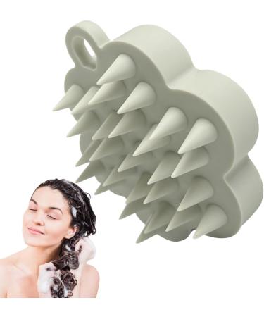 Silicone Shampoo Brush - Portable Scalp Massager & Shower Hair Scrubber for Men - Flexible Bristles for Wet & Dry Hair - Light Gray - Buy Online on GoSupps.com