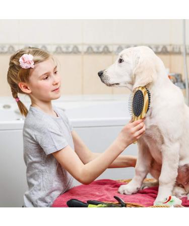 Melliex Cat & Dog Brush - Dual-Sided Brush with Wild Boar Bristles & Needle Brush for Short & Long Hair Pets - Perfect for Grooming Cats & Dogs Internationally - Buy Online on GoSupps.com