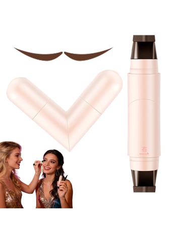 Eyeliner Stamp Tampon Eyeliner Double T te Pochoir Pliable Pour Les Yeux Et Anti-T ches Stylo Tampon Eyeliners Ail Eye Liner Longue Dur e Avec Poin on For Parties Travel Workdays Weddings Brun