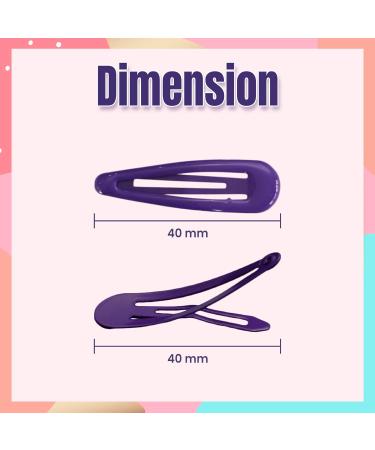 6Pcs 5CM Snap Hair Clips in School Colours - Purple Hair Accessories for Girls & Women - Buy Online on GoSupps.com