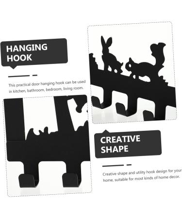 Alipis Over Door Towel Bar Black Towel Holder 5 Hooks Hangers Door Hooks Hook up Wrought Iron Clothes Hook - Buy Online on GoSupps.com