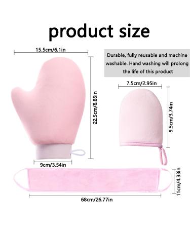Tanning Mitt Set for Self-Tanning Mousse & Lotions - Washable Pink Gloves with Finger Slots for Easy Application - Buy Online on GoSupps.com