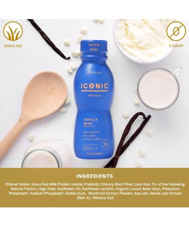 ICONIC Low Carb High Protein Bean Vanilla Drink - 11.5 Fl Oz (Pack of 12) | Healthy Nutritional Beverage - Buy Online on GoSupps.com