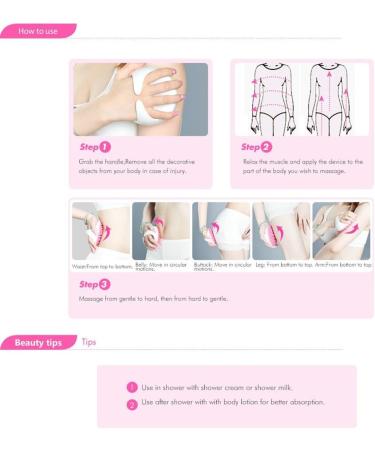 TOUCHBeauty Cellulite Massager Brush Mitt for Arm, Leg & Body Slimming - Pink - Buy Online on GoSupps.com