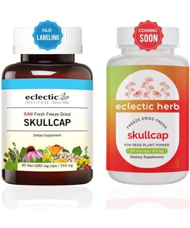 Eclectic Institute Skullcap 350 mg - Raw Fresh Freeze-Dried, Non-GMO Veggie Caps (90 Count) - Buy Online on GoSupps.com
